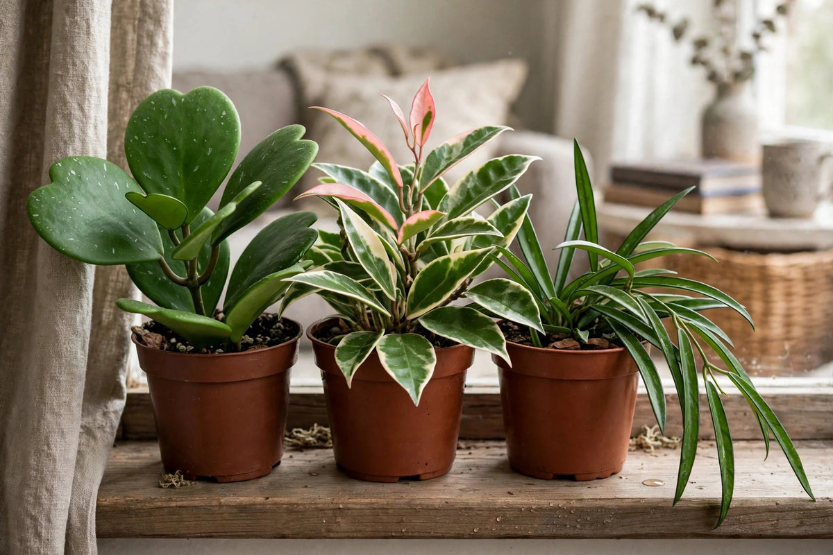Hoya Starter Trio — Kerrii, Krimson Queen & Wayetii (4" Pots)